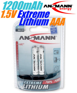 AAA 2 Pack Lithium Batteries - ANSMANN