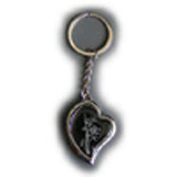 Bamboo Art Heart Black Key Ring - Photo 25 Mm Diameter