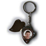 Bamboo Art Heart Black Key Ring - Photo 25 Mm Diameter