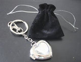 Clear Glass Heart Key Ring