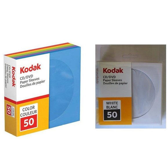 Kodak Media Cd/Dvd Paper Sleeves 50 Pack