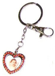 Red Diamond Studded Heart Key Ring