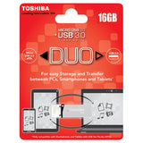 Toshiba Duo 2 In 1 Flashdrive Storage Micro-Usb + Usb